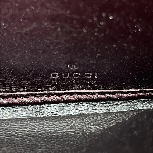 GUCCI Lovely Dark Brown Gold Leather - Long Wallet - Picture 5 of 5